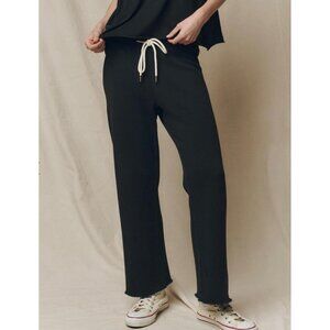 The Great The Wide Leg Cropped Sweatpant Drawstring Waist Easy Fit Cotton Minima